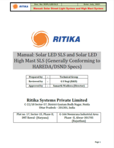 RSPL Solar SLS and Solar High Mast SLS Manual